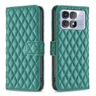 For Redmi K70 Ultra Diamond Lattice Wallet Flip Leather Phone Case(Green) - 1