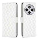 For Redmi 14C 4G Diamond Lattice Wallet Flip Leather Phone Case(White) - 1