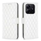 For Redmi Note 14 5G Diamond Lattice Wallet Flip Leather Phone Case(White) - 1