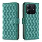 For Redmi Note 14 5G Diamond Lattice Wallet Flip Leather Phone Case(Green) - 1