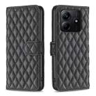 For Redmi Note 14 5G Diamond Lattice Wallet Flip Leather Phone Case(Black) - 1