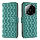 For Redmi Note 14 Pro 5G / Note 14 Pro+ 5G Diamond Lattice Wallet Flip Leather Phone Case(Green) - 1