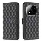 For Redmi Note 14 Pro 5G / Note 14 Pro+ 5G Diamond Lattice Wallet Flip Leather Phone Case(Black) - 1