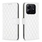 For Redmi Note 14 4G 163.25mm Diamond Lattice Wallet Flip Leather Phone Case(White) - 1
