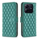 For Redmi Note 14 4G 163.25mm Diamond Lattice Wallet Flip Leather Phone Case(Green) - 1