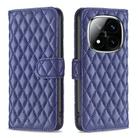 For Redmi Note 14 Pro 4G Diamond Lattice Wallet Flip Leather Phone Case(Blue) - 1