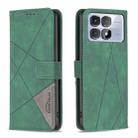 For Redmi K70 Ultra Magnetic Buckle Rhombus Texture Leather Phone Case(Green) - 1