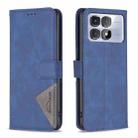 Magnetic Buckle Rhombus Texture Leather Phone Case, For:For Redmi K70 Ultra(Blue) - 1