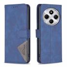 For Redmi 14C 4G Magnetic Buckle Rhombus Texture Leather Phone Case(Blue) - 1