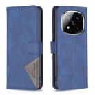 For Redmi Note 14 Pro 5G / Note 14 Pro+ 5G Magnetic Buckle Rhombus Texture Leather Phone Case(Blue) - 1