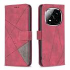 For Redmi Note 14 Pro 5G / Note 14 Pro+ 5G Magnetic Buckle Rhombus Texture Leather Phone Case(Red) - 1