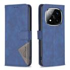 For Redmi Note 14 Pro 4G Magnetic Buckle Rhombus Texture Leather Phone Case(Blue) - 1