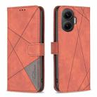 For Redmi Turbo 4 Pro Magnetic Buckle Rhombus Texture Leather Phone Case(Brown) - 1