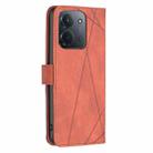 For Redmi 15C 4G 173.1mm / 15C 5G 173.1mm Magnetic Buckle Rhombus Texture Leather Phone Case(Brown) - 3