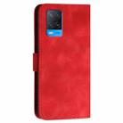 For OPPO A54 5G / A74 5G YX0080 Grid Butterfly Embossed Pattern Flip Leather Phone Case with Lanyard(Red) - 3