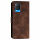 For OPPO A54 5G / A74 5G YX0080 Grid Butterfly Embossed Pattern Flip Leather Phone Case with Lanyard(Coffee) - 3