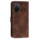 For OPPO A55 5G / A53s 5G YX0080 Grid Butterfly Embossed Pattern Flip Leather Phone Case with Lanyard(Coffee) - 3