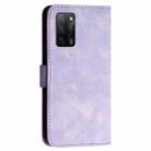 For OPPO A55 5G / A53s 5G YX0080 Grid Butterfly Embossed Pattern Flip Leather Phone Case with Lanyard(Light Purple) - 3