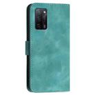 For OPPO A54 4G / A16 Grid Butterfly Embossed Pattern Leather Phone Case with Lanyard(Light Blue) - 3