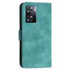 For OPPO A57 4G YX0080 Grid Butterfly Embossed Pattern Flip Leather Phone Case with Lanyard(Light Blue) - 3