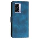 For OPPO A57 5G / A77 5G Grid Butterfly Embossed Pattern Leather Phone Case with Lanyard(Dark Blue) - 3