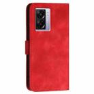 For OPPO A57 4G Global Grid Butterfly Embossed Pattern Leather Phone Case with Lanyard(Red) - 3