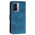 For OPPO A57e 4G Global YX0080 Grid Butterfly Embossed Pattern Flip Leather Phone Case with Lanyard(Dark Blue) - 3