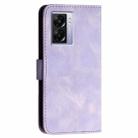 For OPPO A57e 4G Global YX0080 Grid Butterfly Embossed Pattern Flip Leather Phone Case with Lanyard(Light Purple) - 3