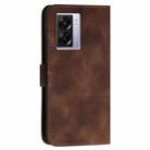 For OPPO A57s 4G Global Grid Butterfly Embossed Pattern Leather Phone Case with Lanyard(Coffee) - 3