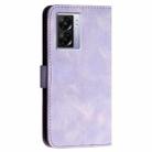 For OPPO A57s 4G Global YX0080 Grid Butterfly Embossed Pattern Flip Leather Phone Case with Lanyard(Light Purple) - 3