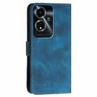 For OPPO A59 5G YX0080 Grid Butterfly Embossed Pattern Flip Leather Phone Case with Lanyard(Dark Blue) - 3