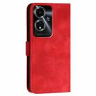 For OPPO A59 5G YX0080 Grid Butterfly Embossed Pattern Flip Leather Phone Case with Lanyard(Red) - 3