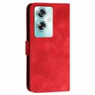 For OPPO A79 5G Global Grid Butterfly Embossed Pattern Leather Phone Case with Lanyard(Red) - 3