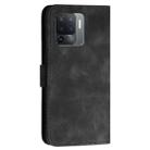 For OPPO Reno5 F 4G / Reno5 Lite Grid Butterfly Embossed Pattern Leather Phone Case with Lanyard(Black) - 3