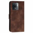 For OPPO Reno5 F 4G / Reno5 Lite YX0080 Grid Butterfly Embossed Pattern Flip Leather Phone Case with Lanyard(Coffee) - 3