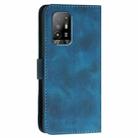 For OPPO F19 Pro+ / A94 4G Grid Butterfly Embossed Pattern Leather Phone Case with Lanyard(Dark Blue) - 3