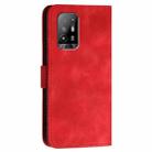 For OPPO F19 Pro+ / A94 4G Grid Butterfly Embossed Pattern Leather Phone Case with Lanyard(Red) - 3