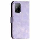 For OPPO F19 Pro+ / A94 4G YX0080 Grid Butterfly Embossed Pattern Flip Leather Phone Case with Lanyard(Light Purple) - 3