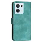 For OPPO Reno8 5G Global YX0080 Grid Butterfly Embossed Pattern Flip Leather Phone Case with Lanyard(Light Blue) - 3