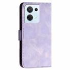 For OPPO Reno8 5G Global YX0080 Grid Butterfly Embossed Pattern Flip Leather Phone Case with Lanyard(Light Purple) - 3