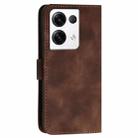 For OPPO Reno8 Pro 5G Global YX0080 Grid Butterfly Embossed Pattern Flip Leather Phone Case with Lanyard(Coffee) - 3