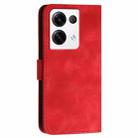 For OPPO Reno10 Pro 5G Global Grid Butterfly Embossed Pattern Leather Phone Case with Lanyard(Red) - 3