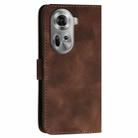 For OPPO Reno11 Global YX0080 Grid Butterfly Embossed Pattern Flip Leather Phone Case with Lanyard(Coffee) - 3