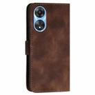 For OPPO A58 4G Grid Butterfly Embossed Pattern Leather Phone Case with Lanyard(Coffee) - 3