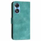 For OPPO A58 4G YX0080 Grid Butterfly Embossed Pattern Flip Leather Phone Case with Lanyard(Light Blue) - 3
