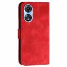 For OPPO A78 4G YX0080 Grid Butterfly Embossed Pattern Flip Leather Phone Case with Lanyard(Red) - 3