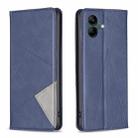 For Samsung Galaxy A06 Rhombus Texture Magnetic Leather Phone Case(Blue) - 1