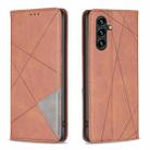 For Samsung Galaxy A36 Rhombus Texture Magnetic Leather Phone Case(Brown) - 1