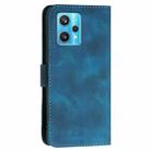 For Realme 9 Pro+ YX0080 Grid Butterfly Embossed Pattern Flip Leather Phone Case with Lanyard(Dark Blue) - 3