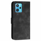 For Realme 9 Pro+ Grid Butterfly Embossed Pattern Leather Phone Case with Lanyard(Black) - 3